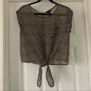 F21 Leopard Print Chiffon Top